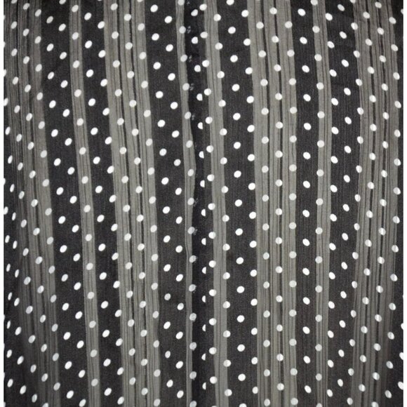 Lane Bryant Black Polka Dot Button Front Sheer Blouse Plus Size 22W 24W Tunic - Picture 8 of 11